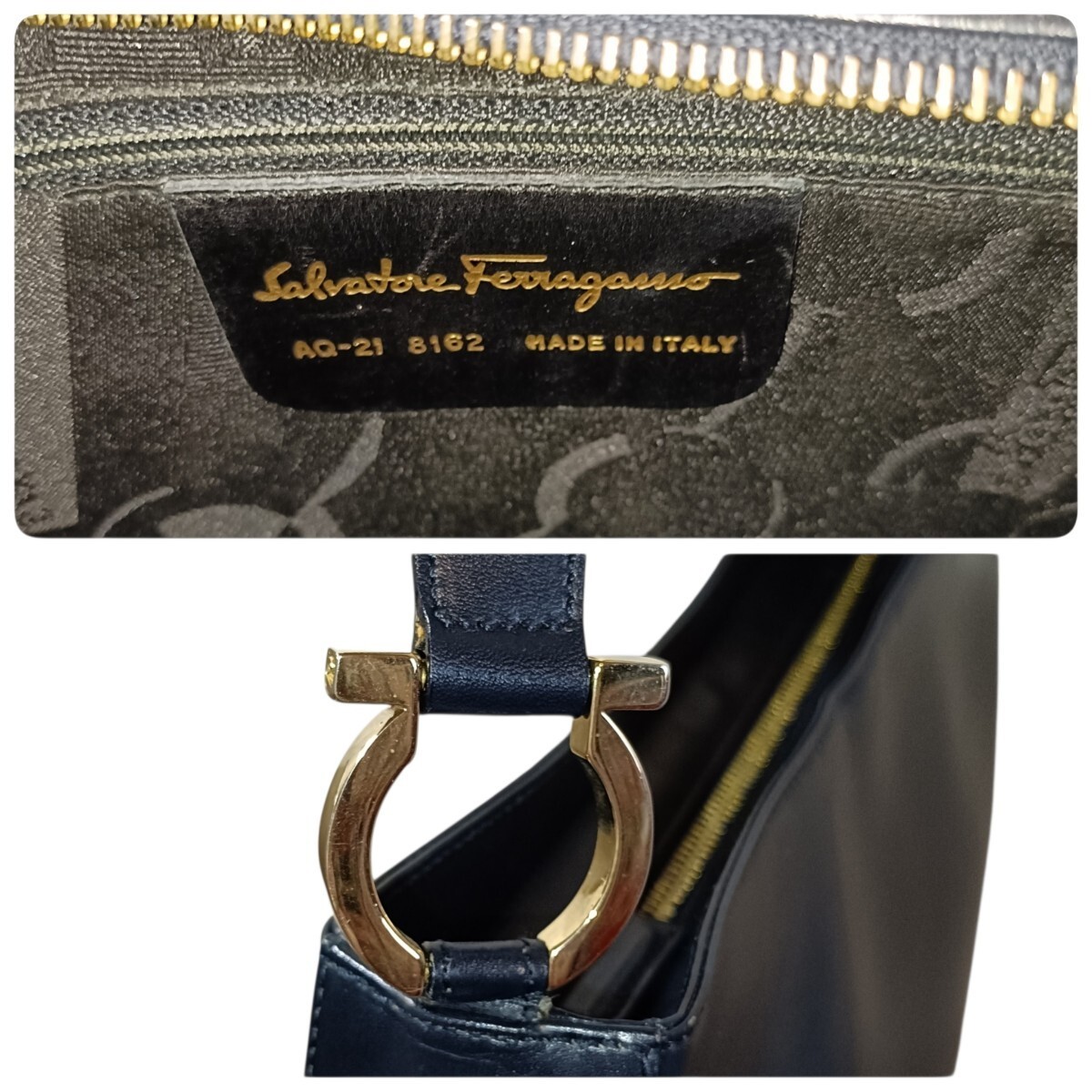 Salvatore Ferragamo One Shoulder Bag Gancini Black Salvatore