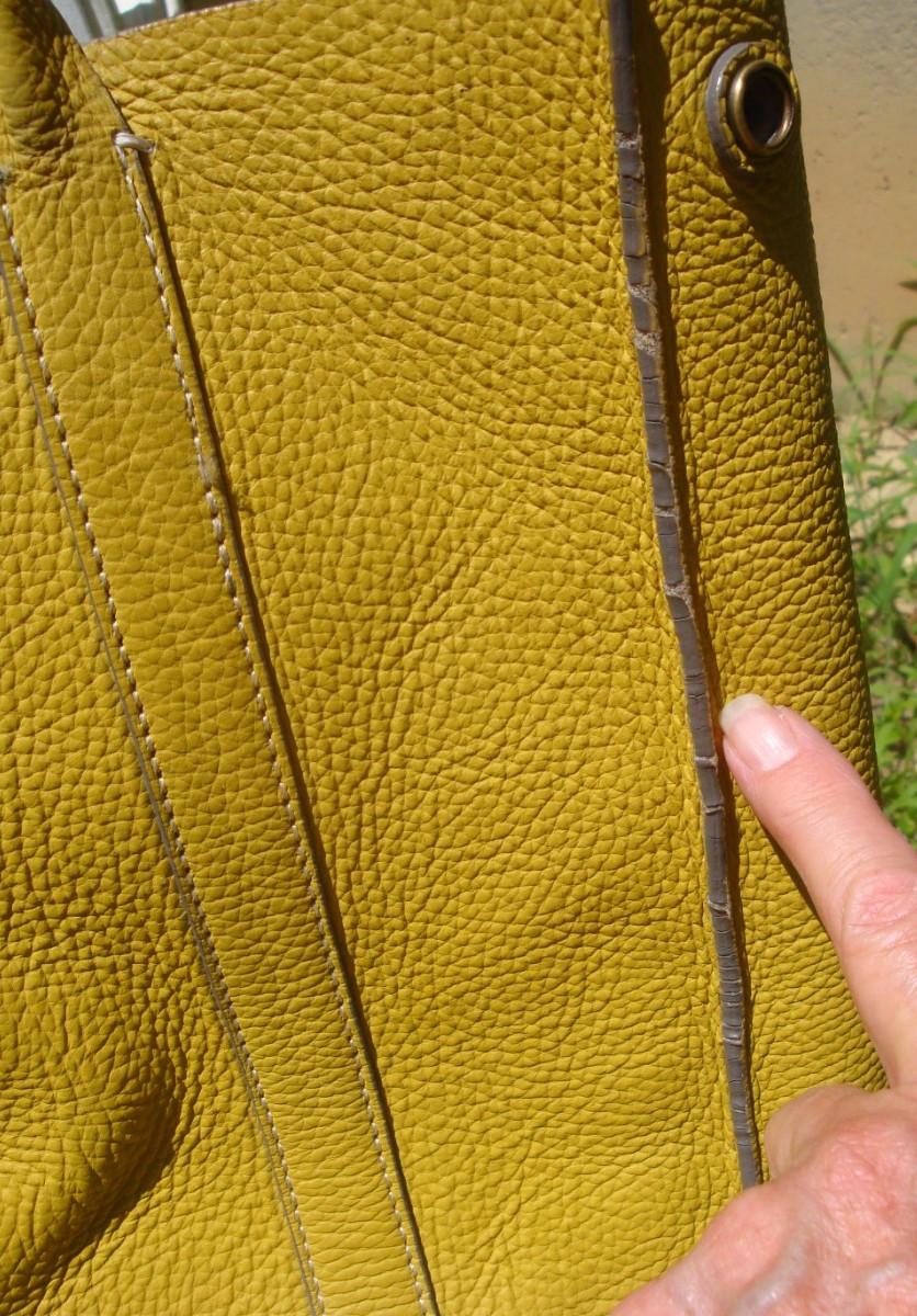 J CREW Distressed Yellow Leather Tote Large Hobo Handbag Boho Borge Garveri