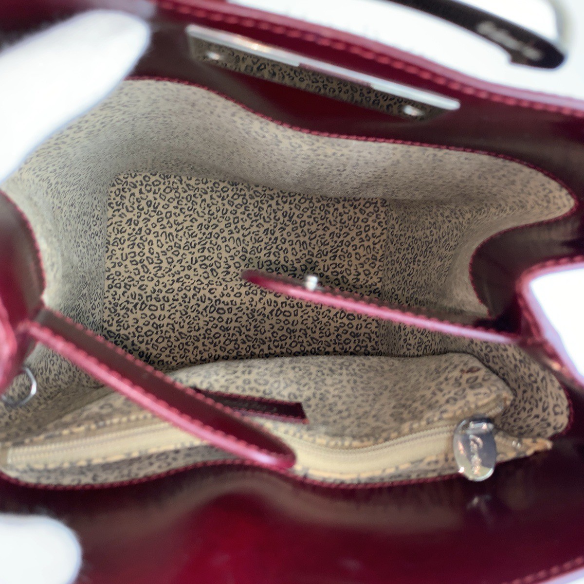 CARTIER PANTHERE Shoulder Bag Wine Red Bordeaux SilverHardware leather