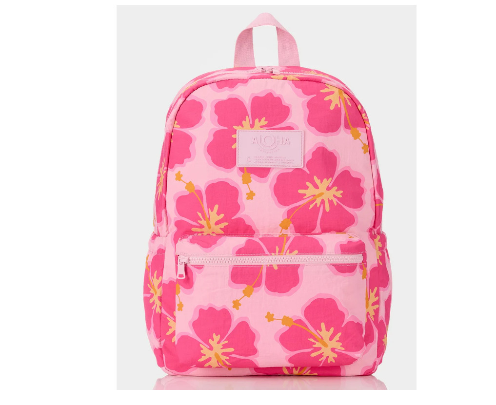 ALOHA Hana Hou Backpack Pink Travel Light Nylon Laptop Bag