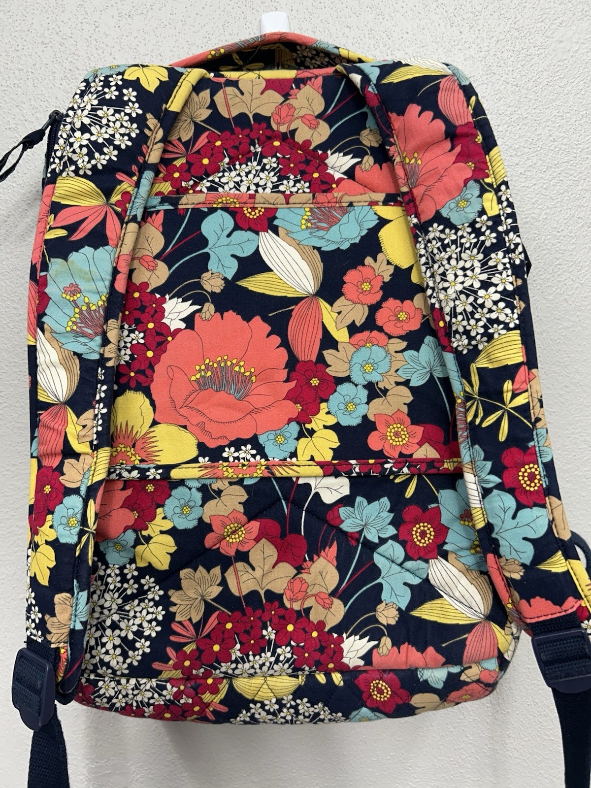 Vera Bradley Large LapTop Backpack “HAPPY SNAILS” Rare Floral Fabric School