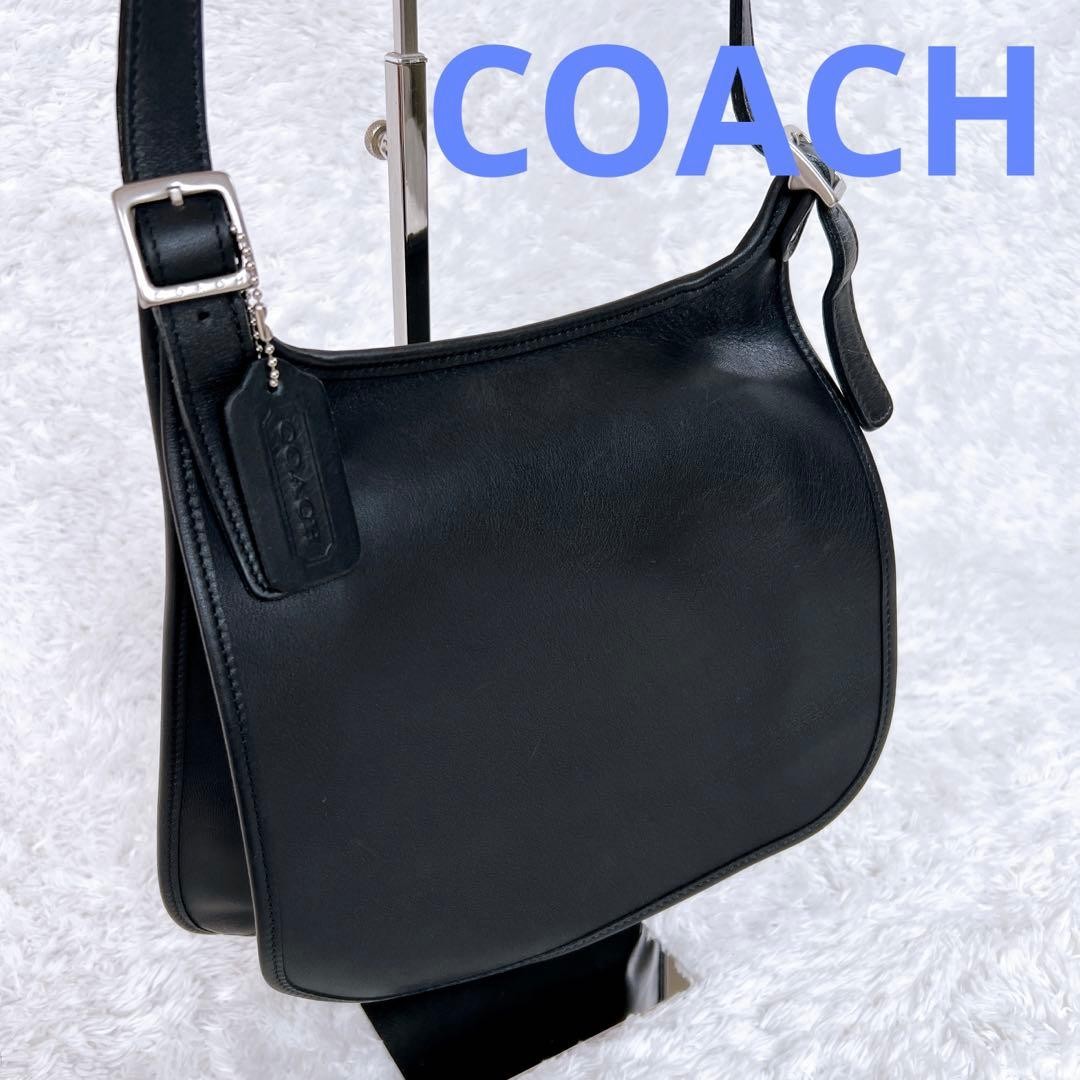 Excellent condition Old Coach shoulder bag 9135 black leather vintage