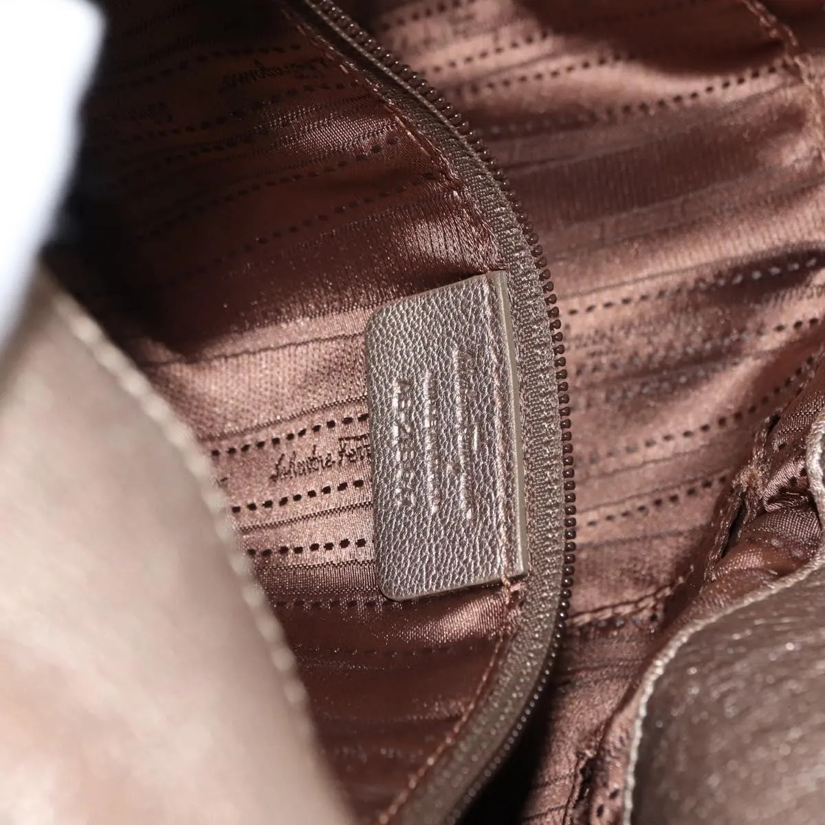 Salvatore Ferragamo Miss Vara Hobo Leather Gold Handbag