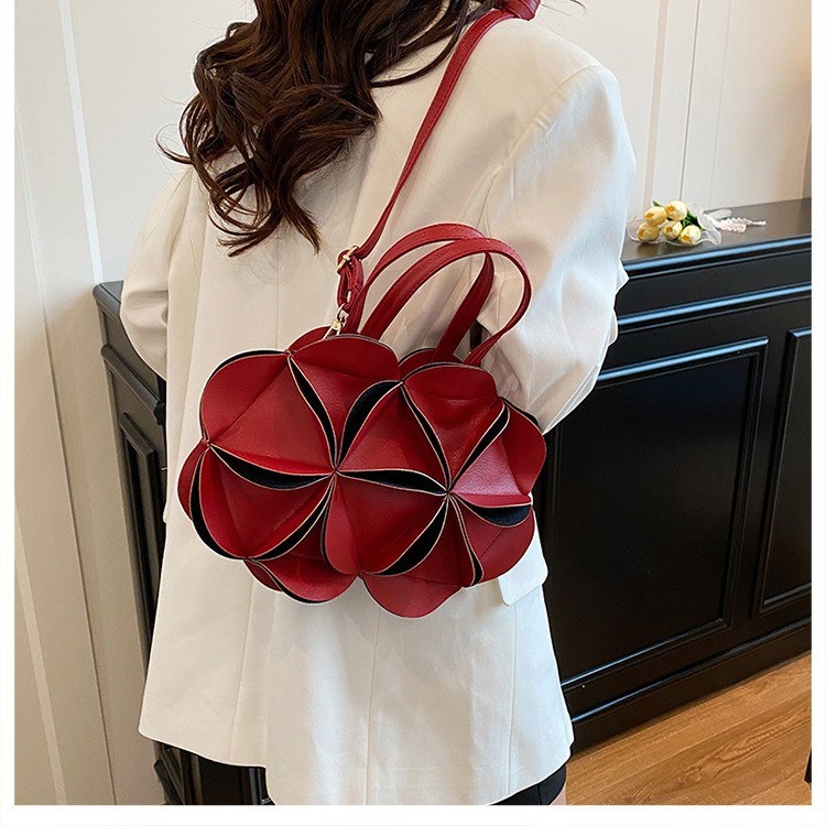 Womens Red Small Handbag Crossbody Or Shoulder Tote Style