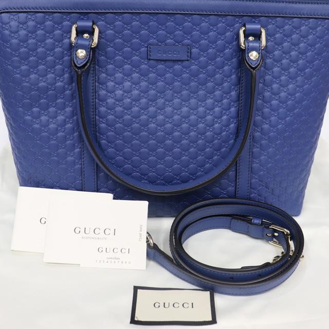 GUCCI Bag: Microguccissima 2way 449656 Blue W35/30H23D11.5cm w/dust bag;