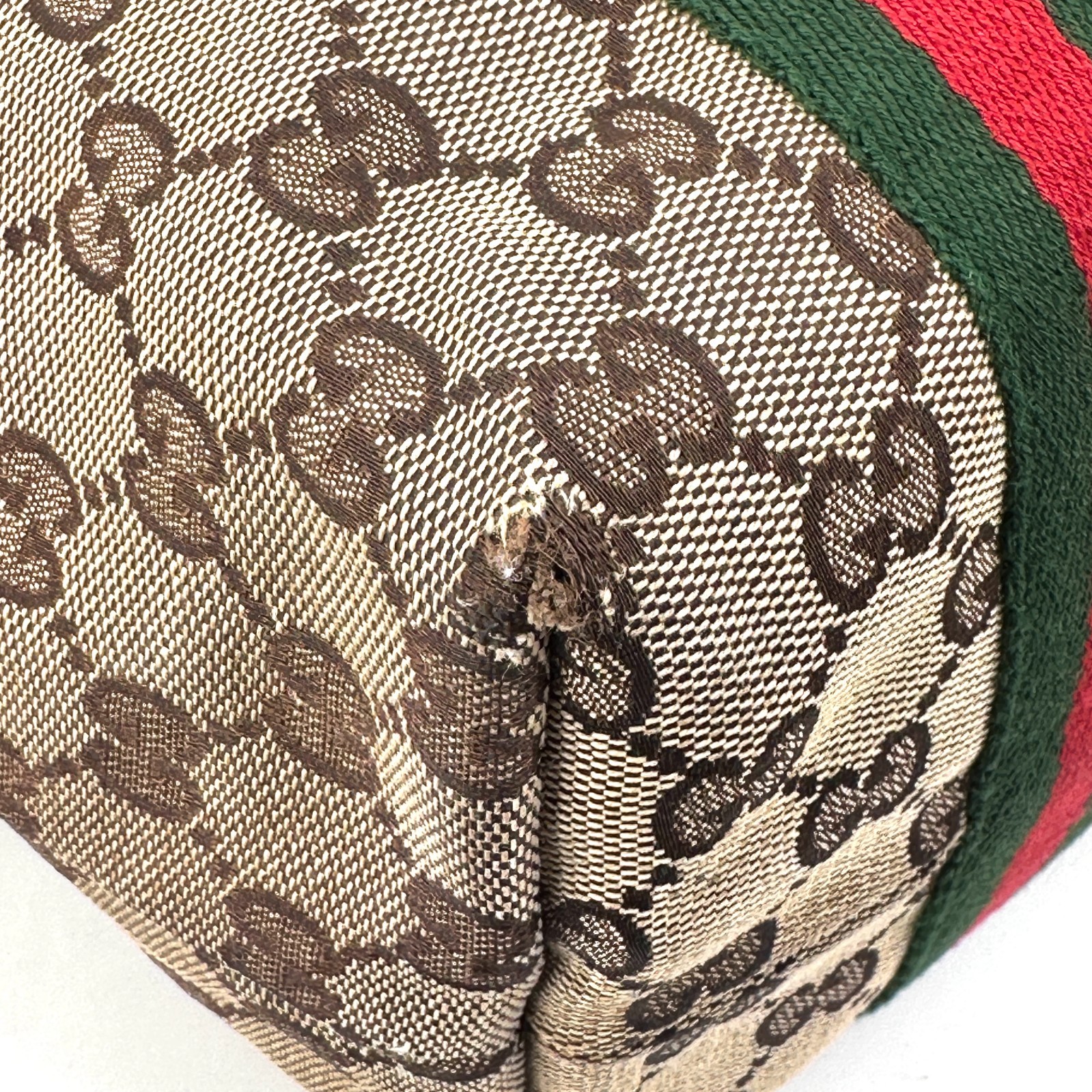 GUCCI Sherry Line GG Canvas Leather Tote Shoulder bag Hardware Charm 137396 Auth