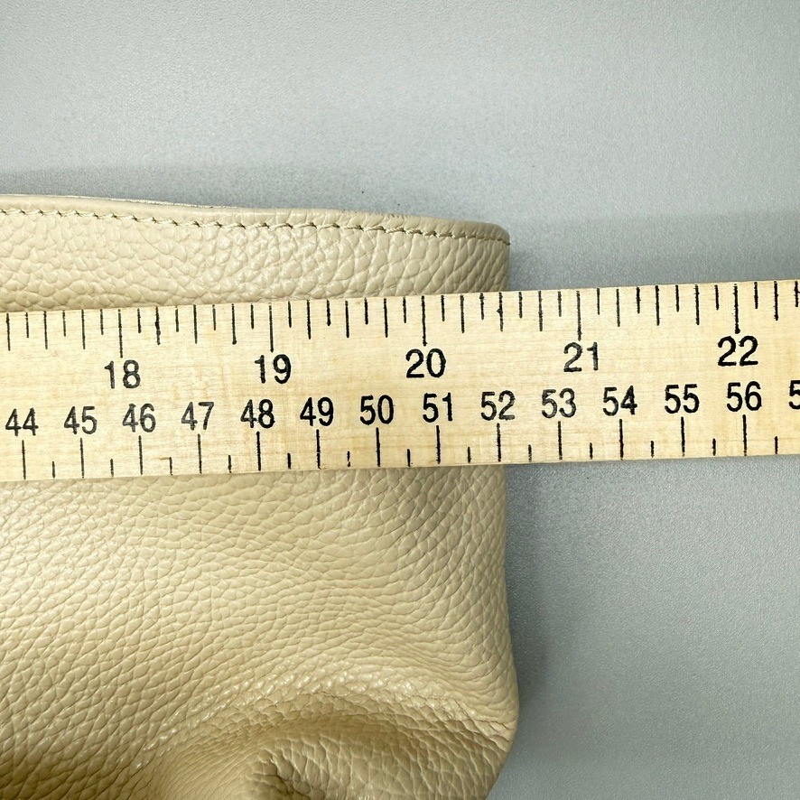 Isadora Italian Made Oversized Cream Pebbled Leather Tote Bag Summer Statement