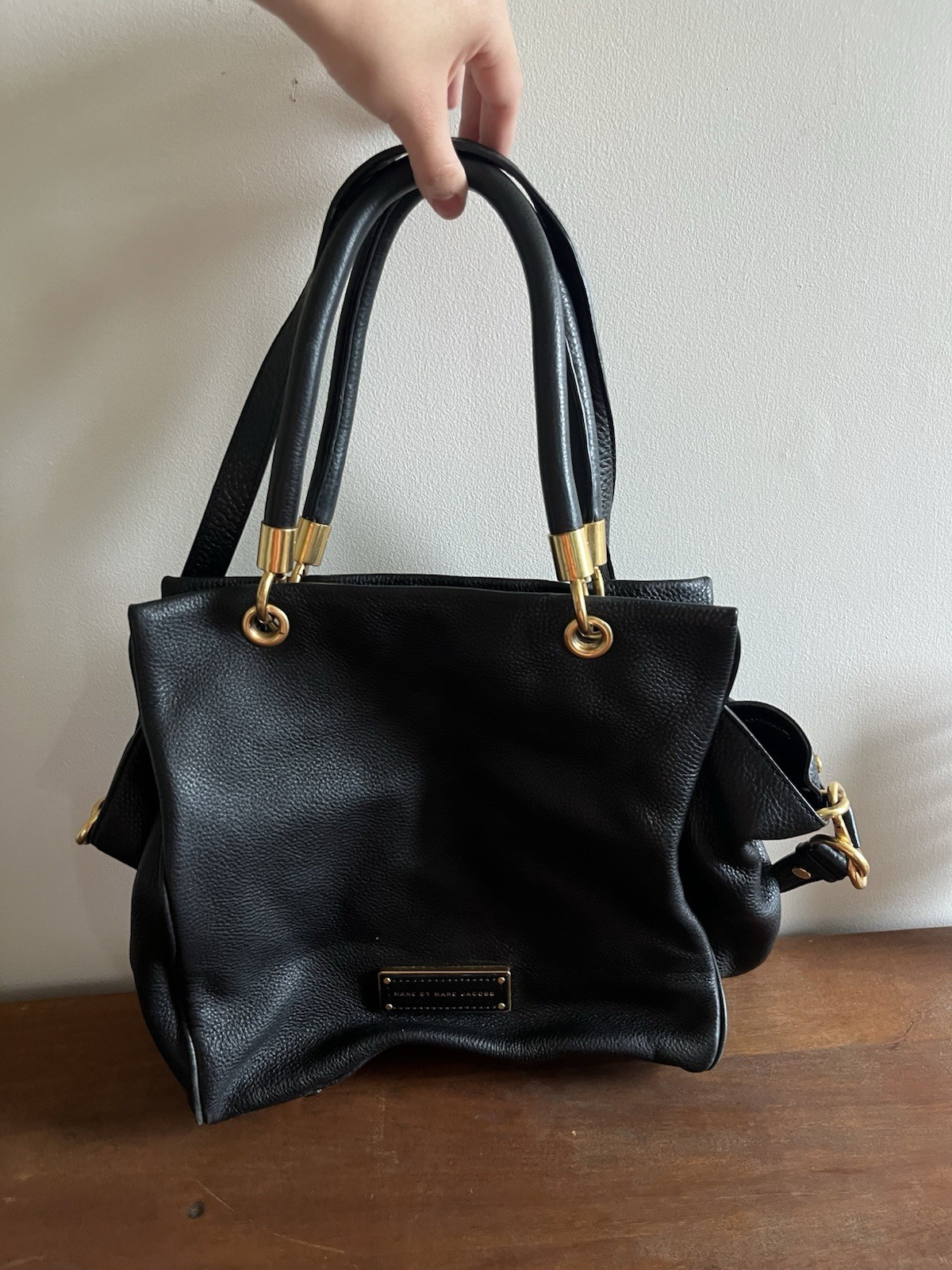 Marc by Marc Jacobs Too Hot To Handle Black Leather Tote Shoulder Bag Purse