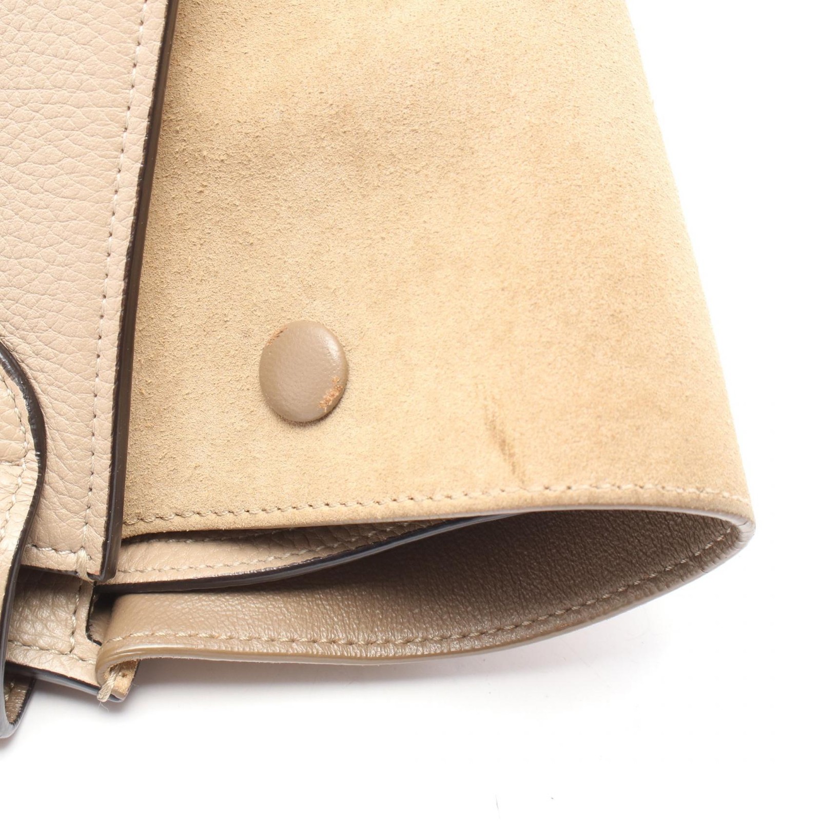 CELINE Trapeze Small Shoulder Handbag 174683 leather Suede Beige Brown Used