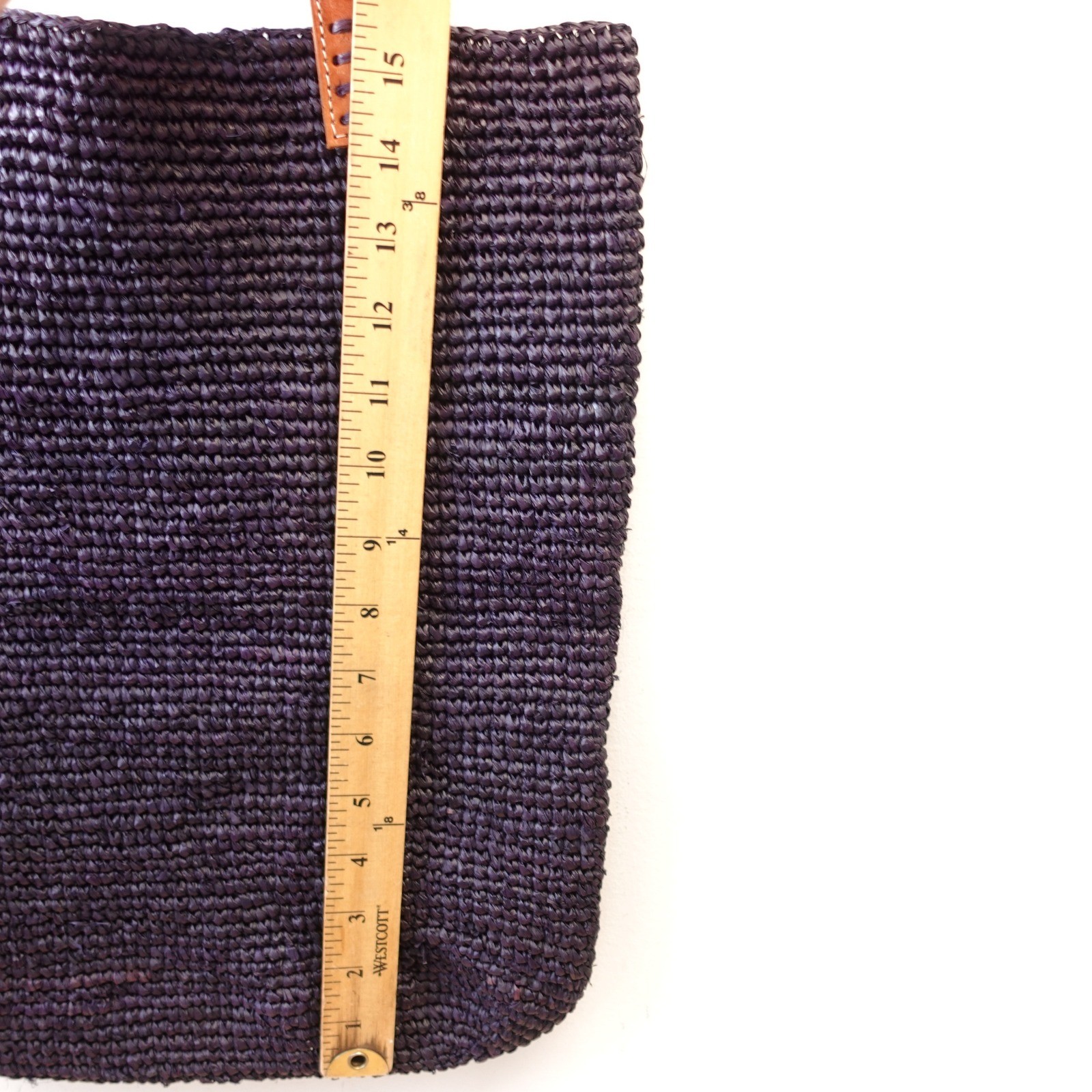 Mar Y Sol Raffia Shoulder Tote Bag Navy Indigo Straw Woven Shopper Beach Boho