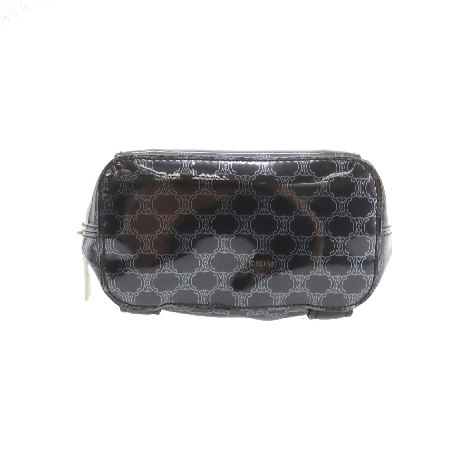 CELINE Macadam Pattern Used Backpack Black Vinyl Italy #AG169 S