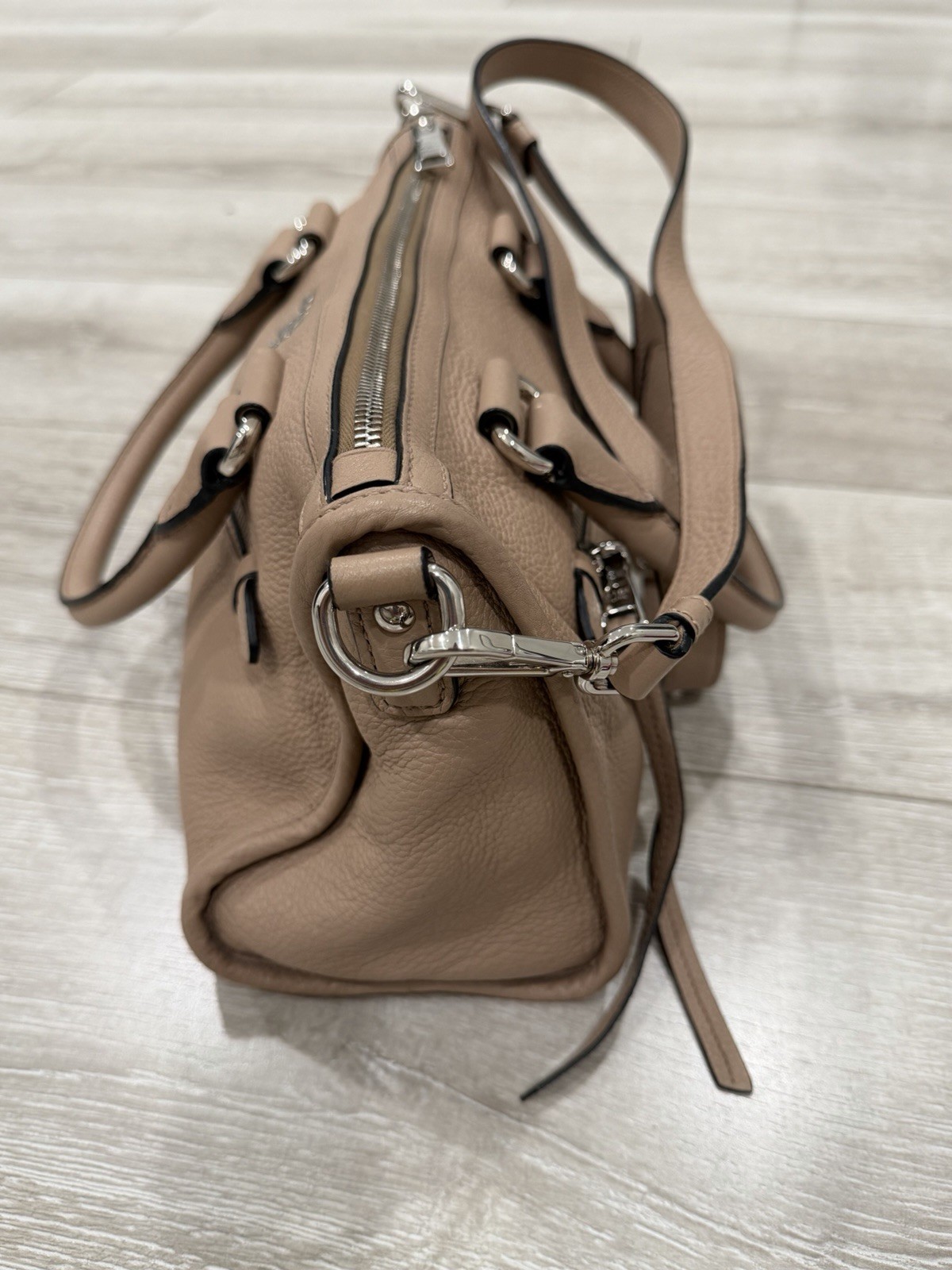 Prada Vitello Daino Light Brown Leather satchel Crossbody Hand bag