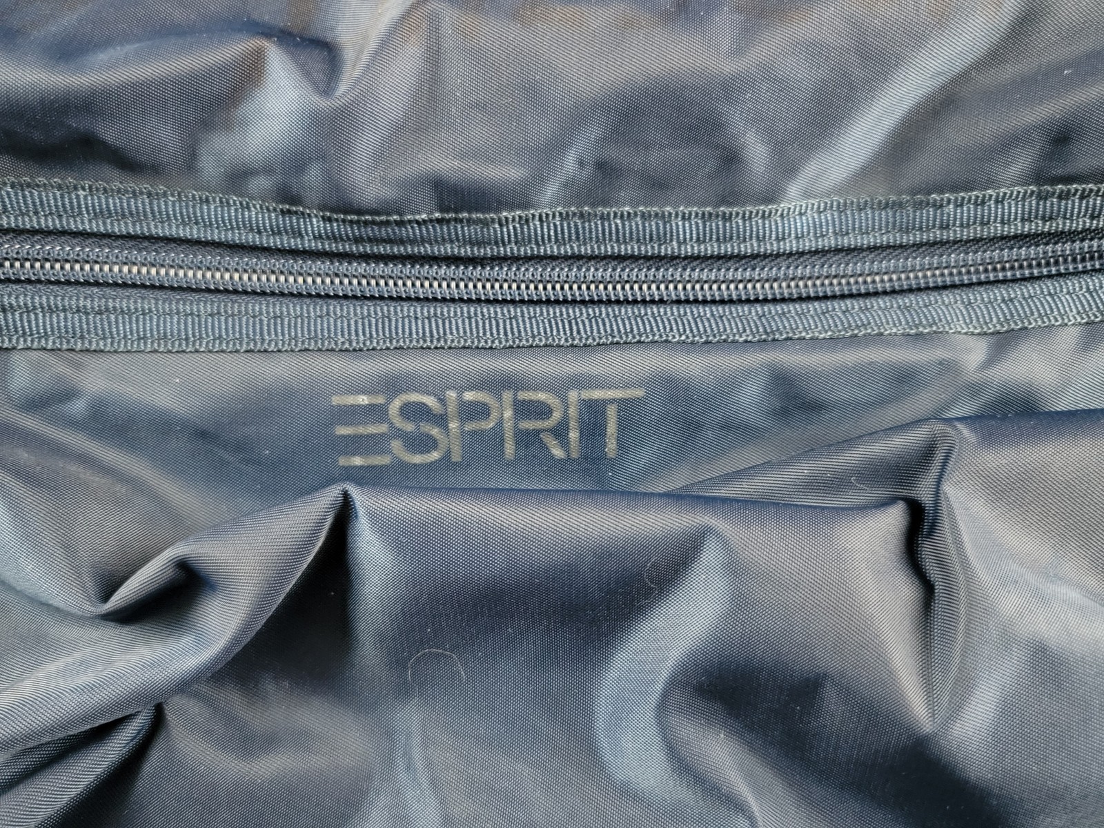 Vintage Esprit Blue Nylon Handbag Purse 15x13in 13in Strap Drop Tote Bag