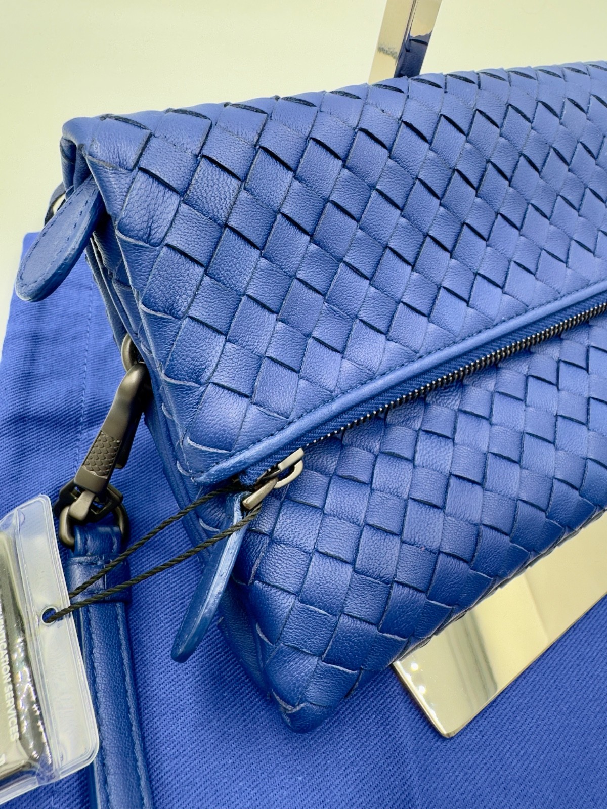 Bottega Veneta Nappa Intrecciato Small Olimpia Shoulder Bag w/ gunmetal strap