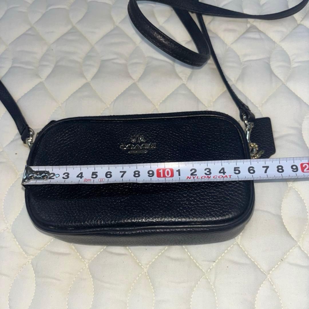 COACH leather double zipper shoulder bag