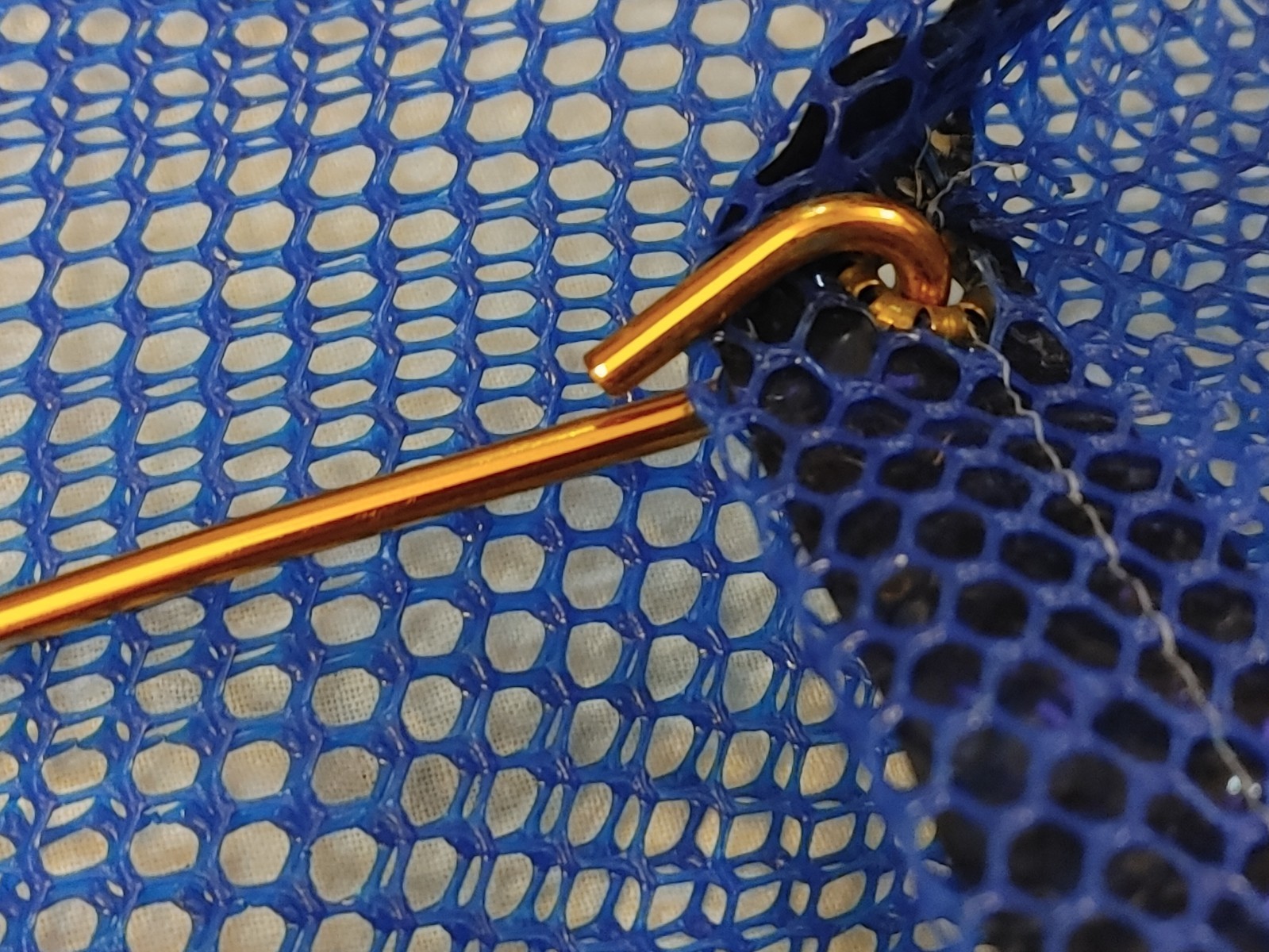 Vintage Festival USA Blue Polyethylene Mesh Shopping Tote Spain Metal Handle