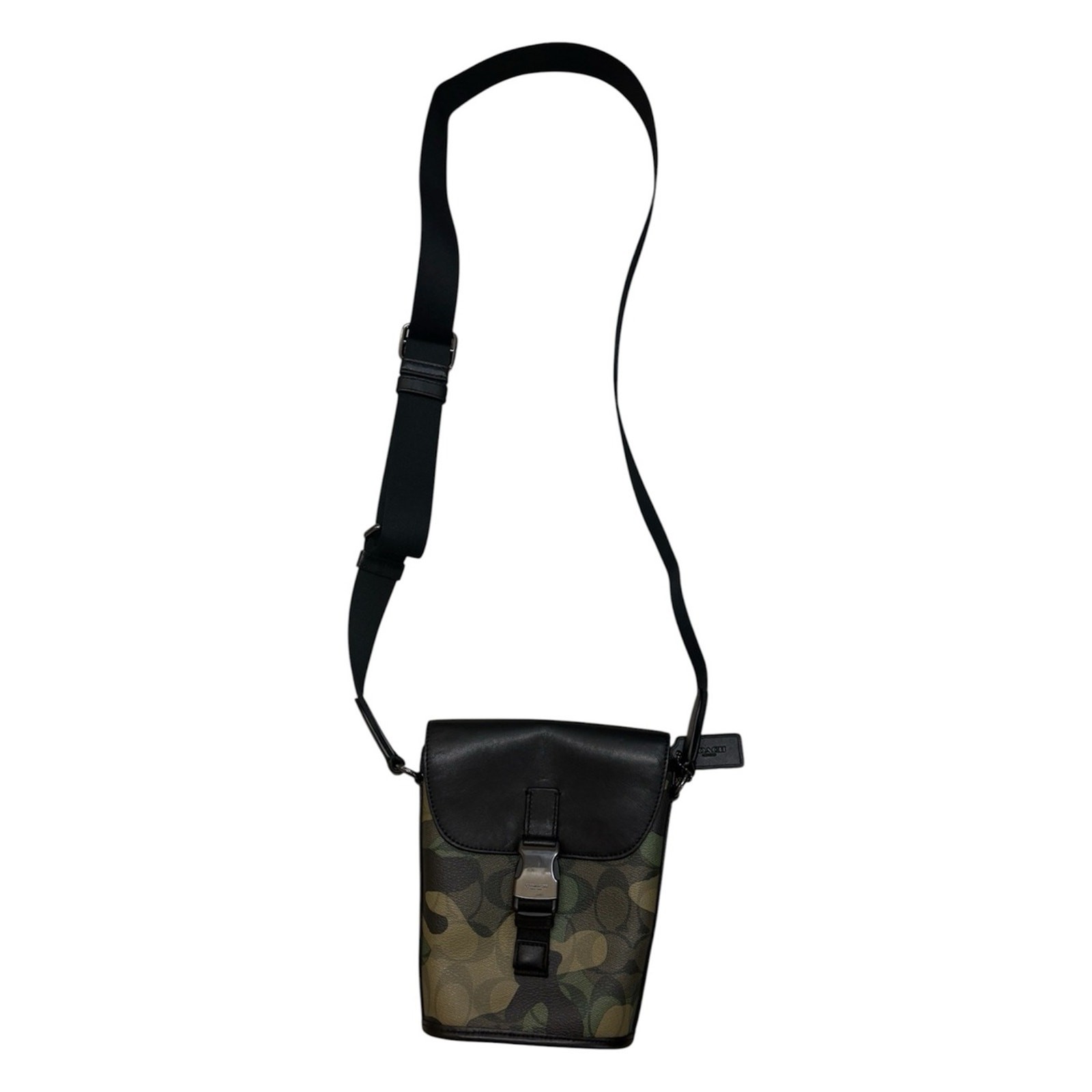 COACH Track Small Flap Crossbody In Signature Canvas With Camo Print