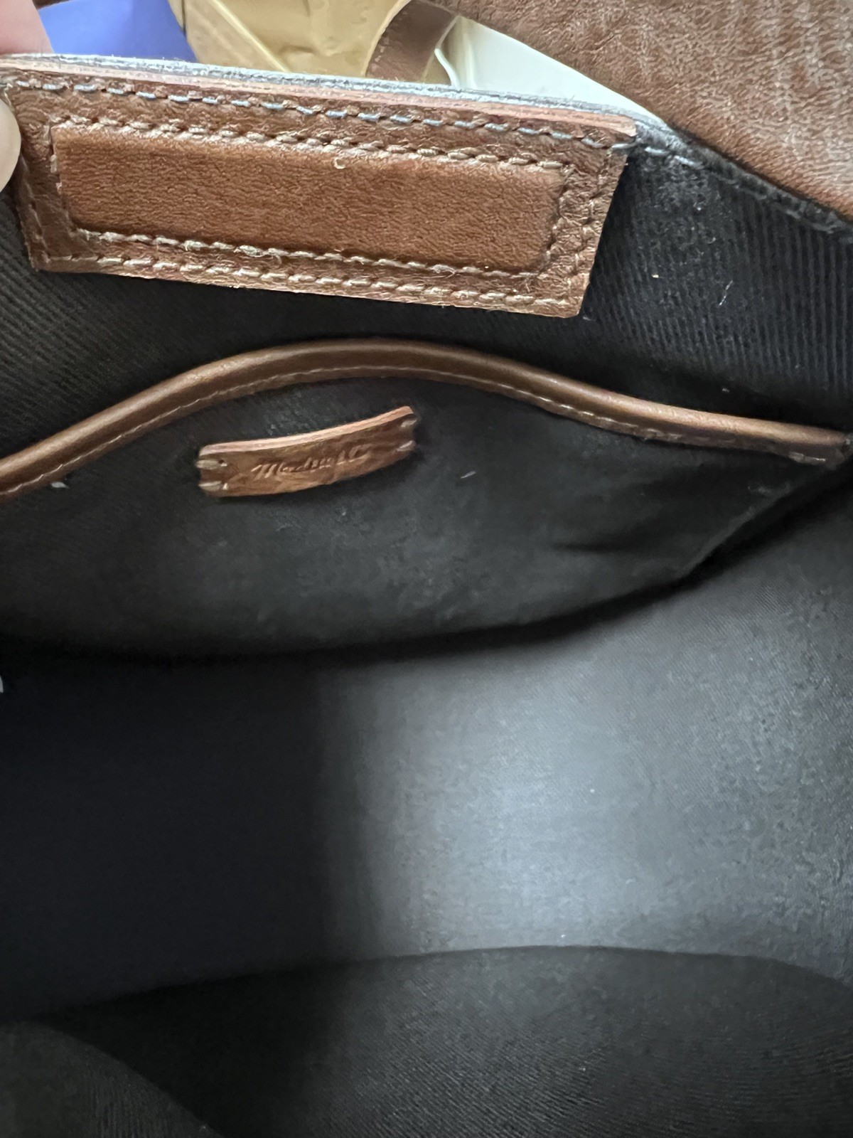 MADEWELL The Sydney Brown Leather Calf Hair Leopard Crossbody Shoulder Bag
