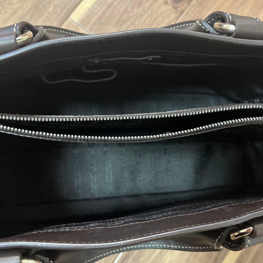 Celine Boogie Bag Dark Brown Leather Handbag Silver Hardware 12.99in x 7.87in