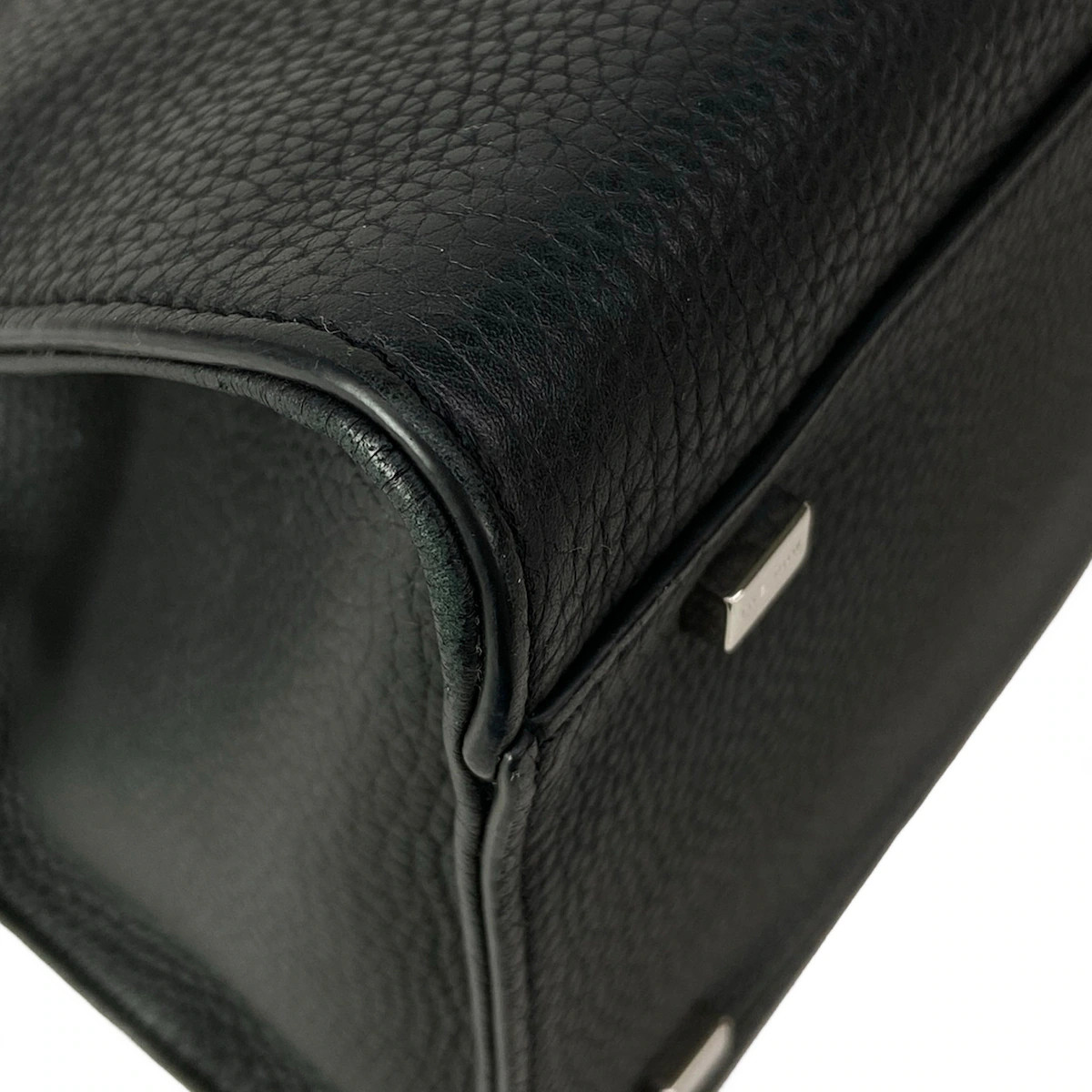 THE ROW Soft Margaux 10 Black Grain Calf Handbag