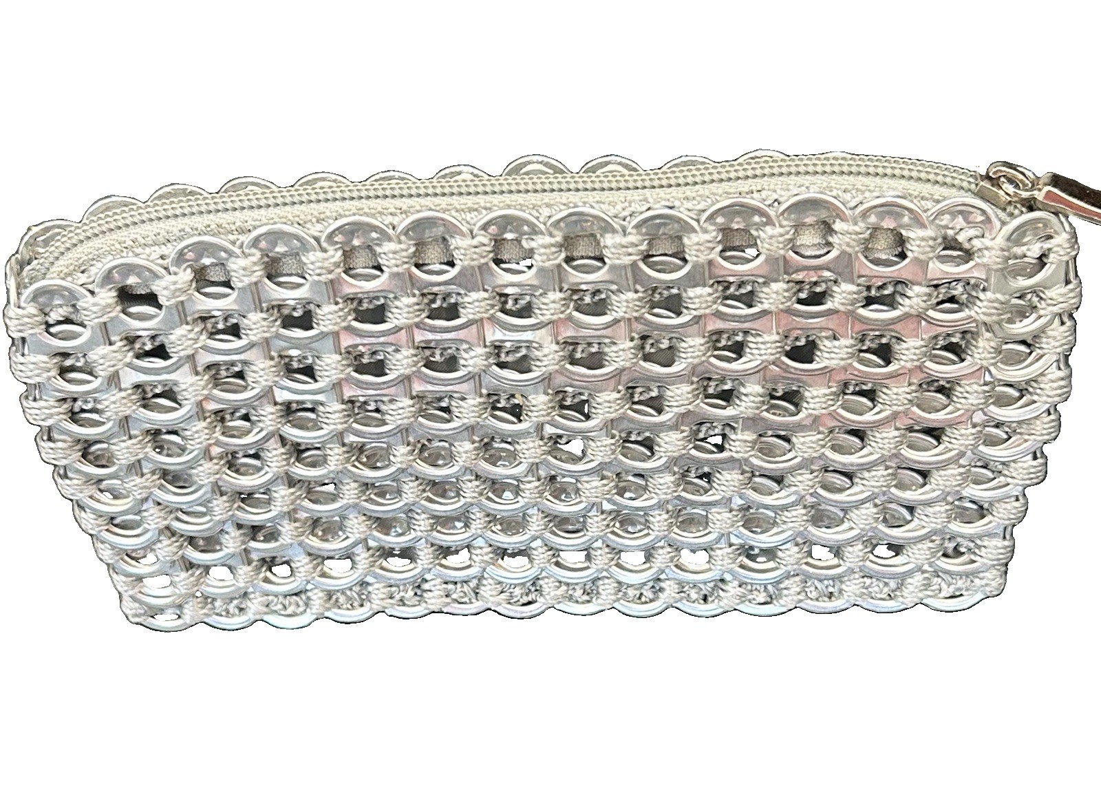Escama Studio Chica Rosa Soda Pop Tab Pouch Silver Recycled Pull Clutch Bag Y2K