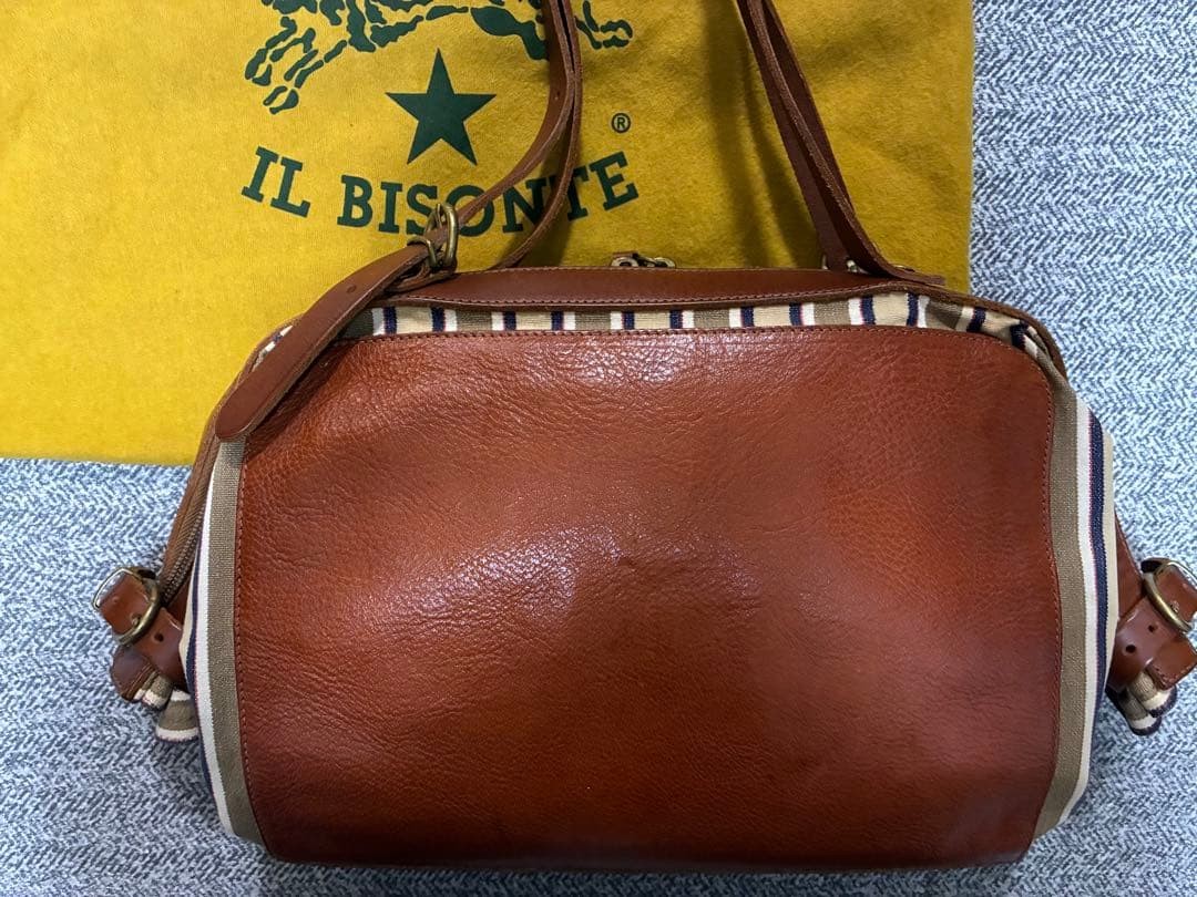 IL BISONTE Candy Shoulder Bag Brown Leather 13.4×9.1×6.7 inches