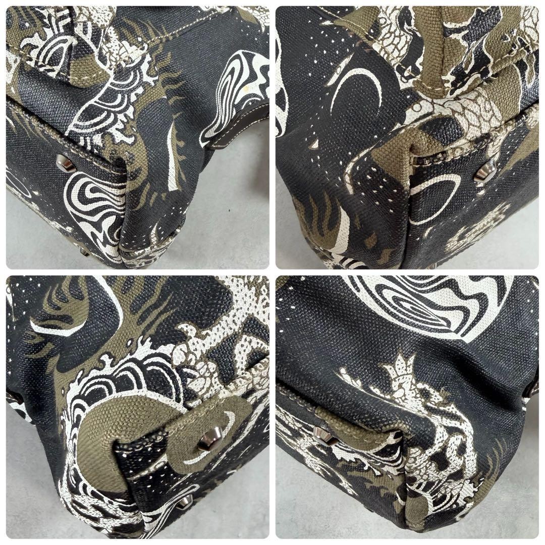 Vivienne Westwood PVC Canvas Tote Bag Navy Black Khaki White Shoulder Authentic