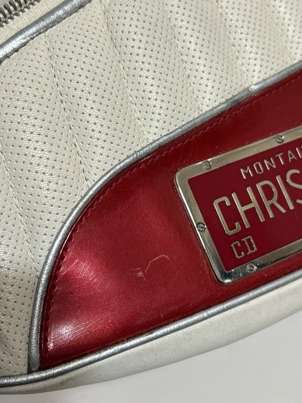 Vtg Christian Dior by John Galliano SS2001 White License Plate Saddle Bag