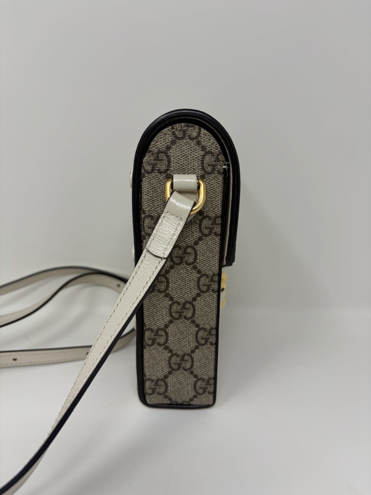 Gucci Horsebit 1955 Mini Shoulder White Beige Crossbody Bag Excellent Condition