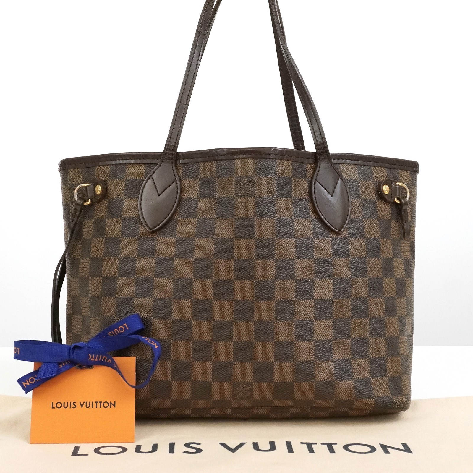 LOUIS VUITTON LV Damier Ebene Neverfull PM N51109 Tote Bag VI2008 Auth #53487A