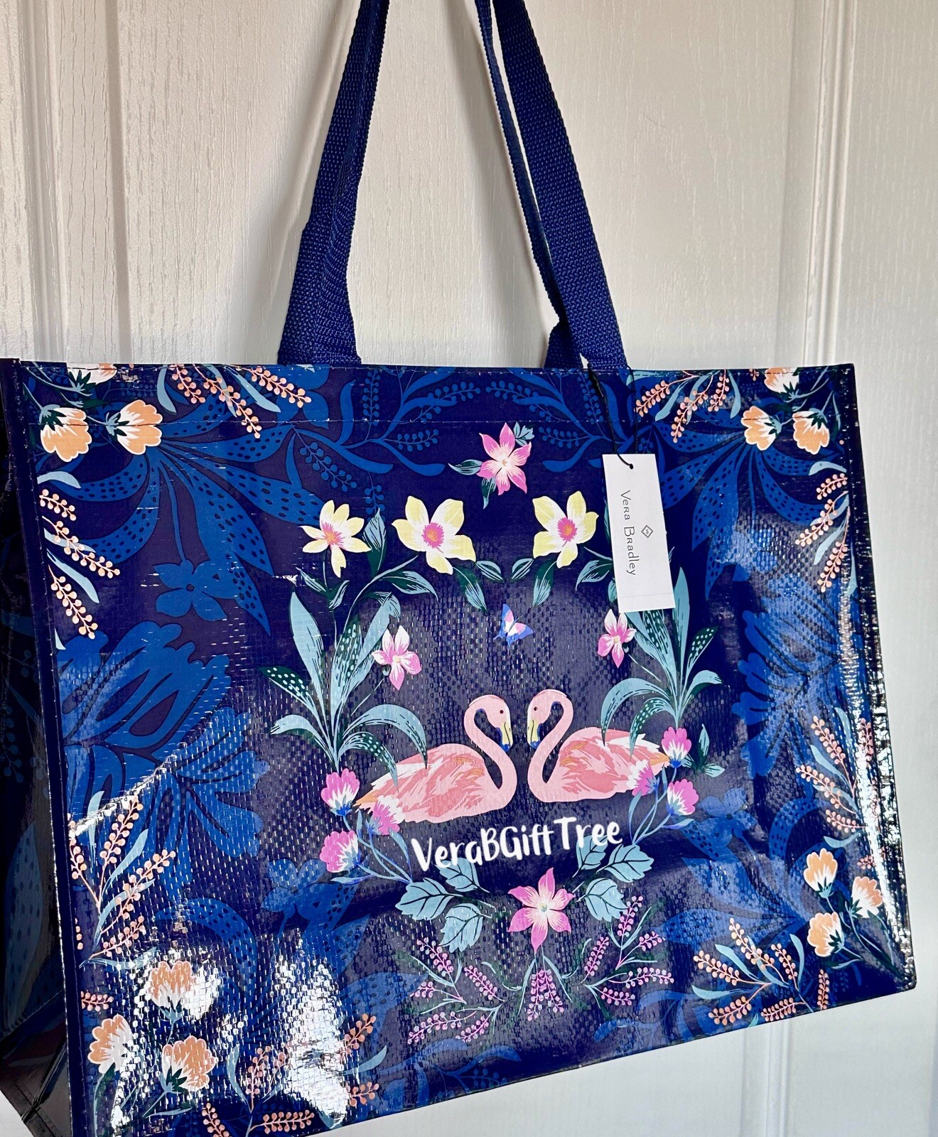 Vera Bradley Market Tote PINK FLAMINGO GARDEN Eco-Friendly Shopper BAG NWT NEW