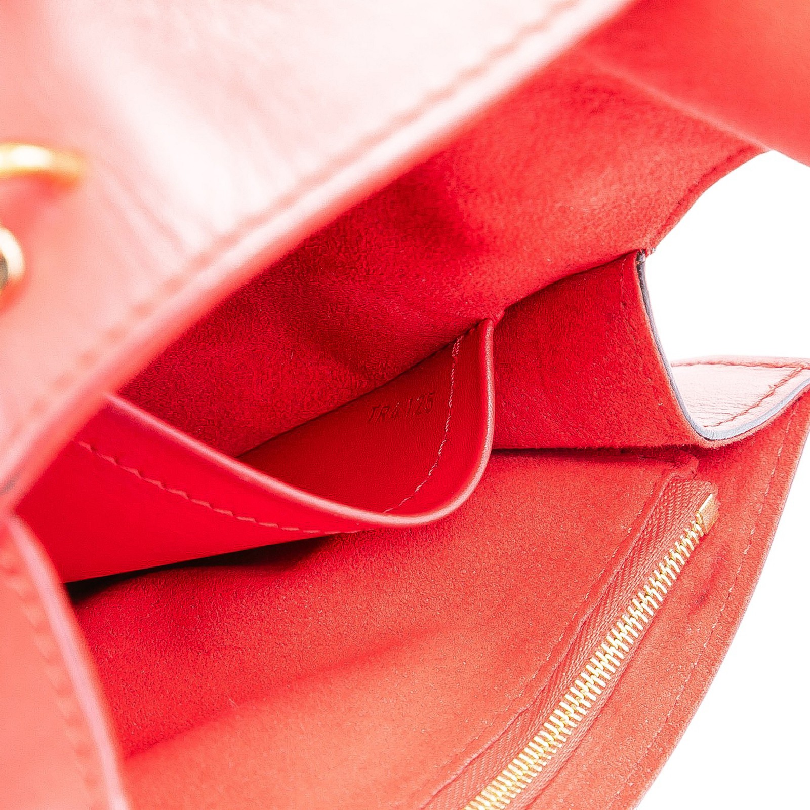 Louis Vuitton Leather Louise Chain MM Pre-Loved Crossbody Bag Red