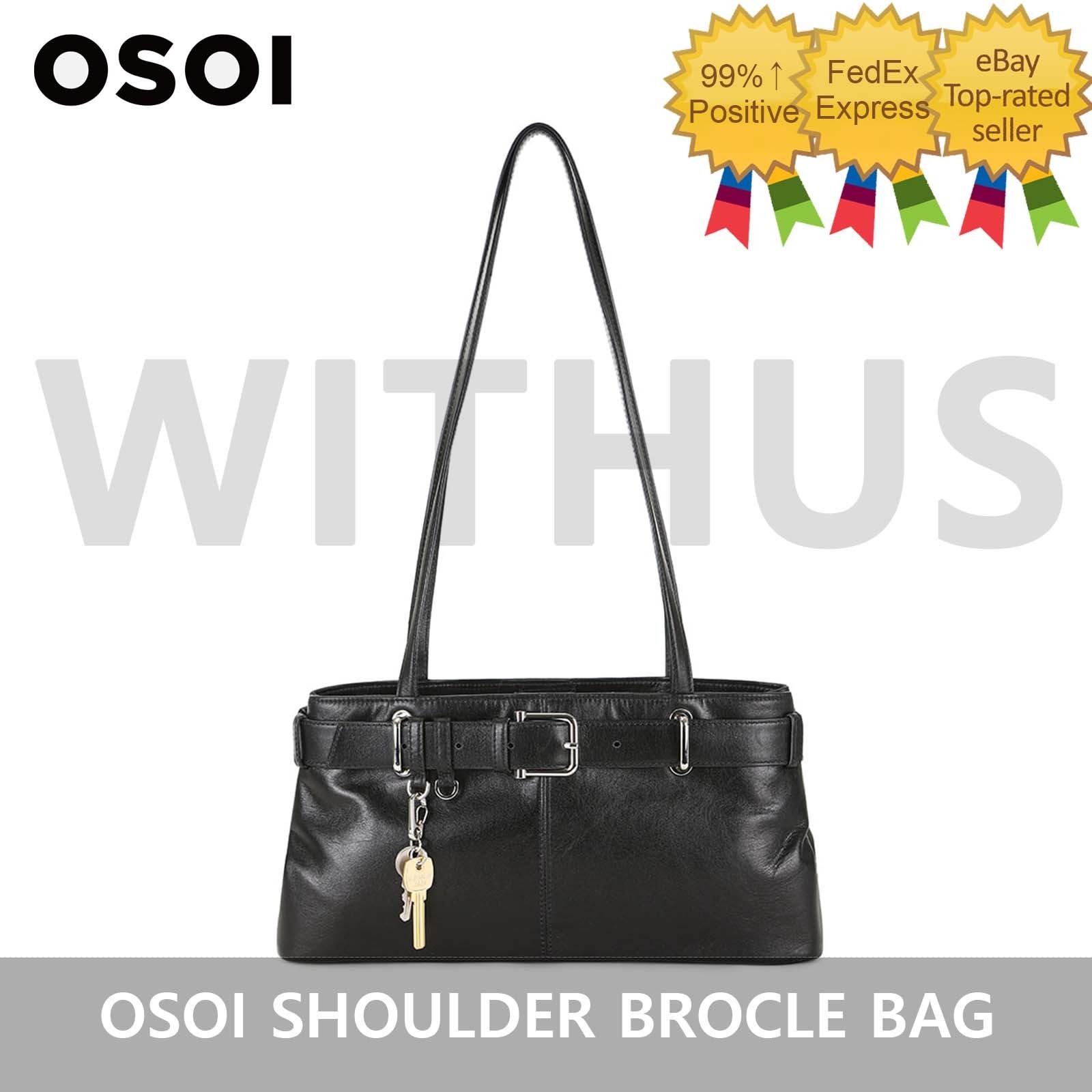 OSOI SHOULDER BROCLE [STONE BLACK] Women’s Shoulder Bag – Tracking