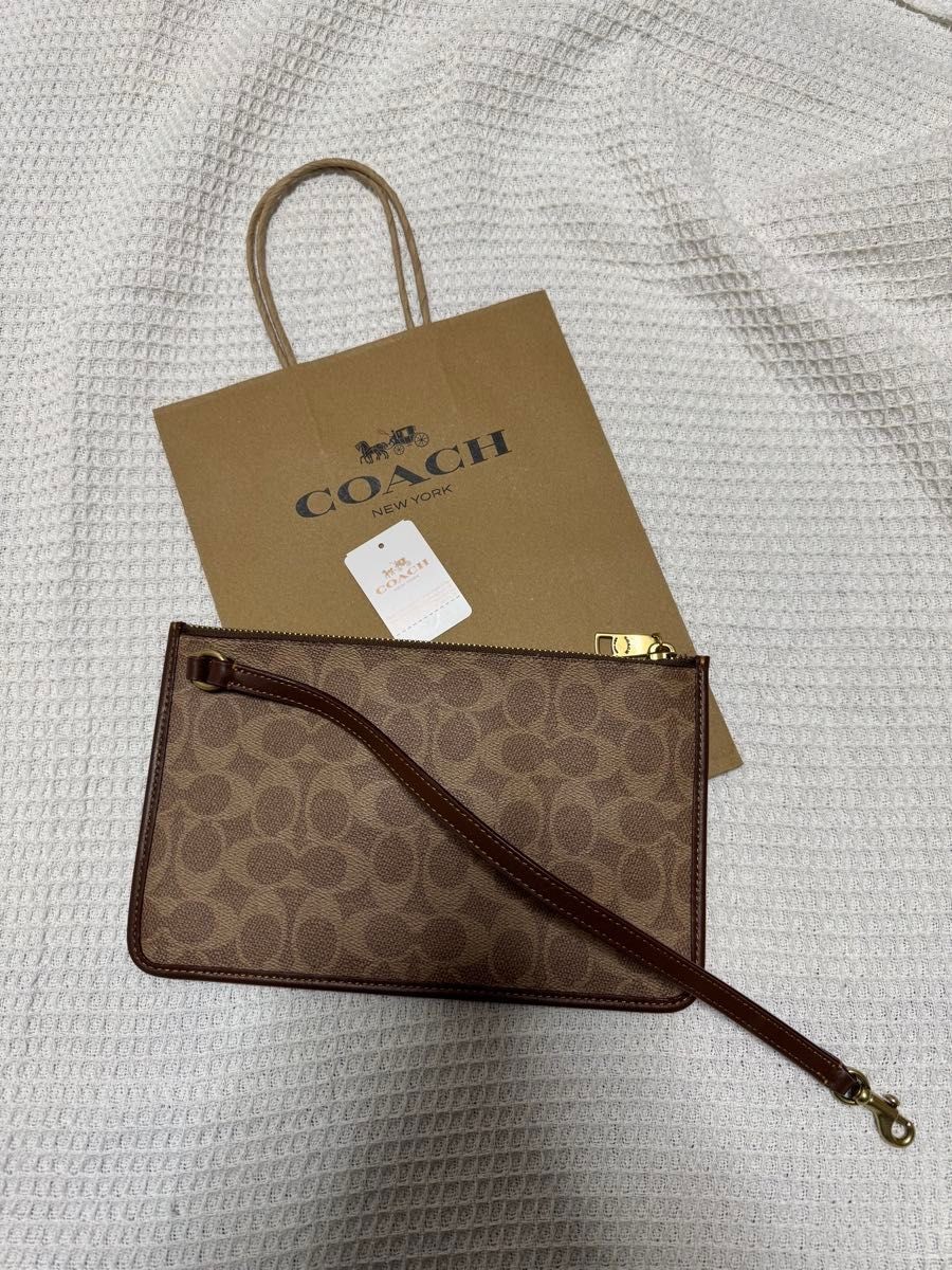 COACH Zip Pouch Signature Canvas