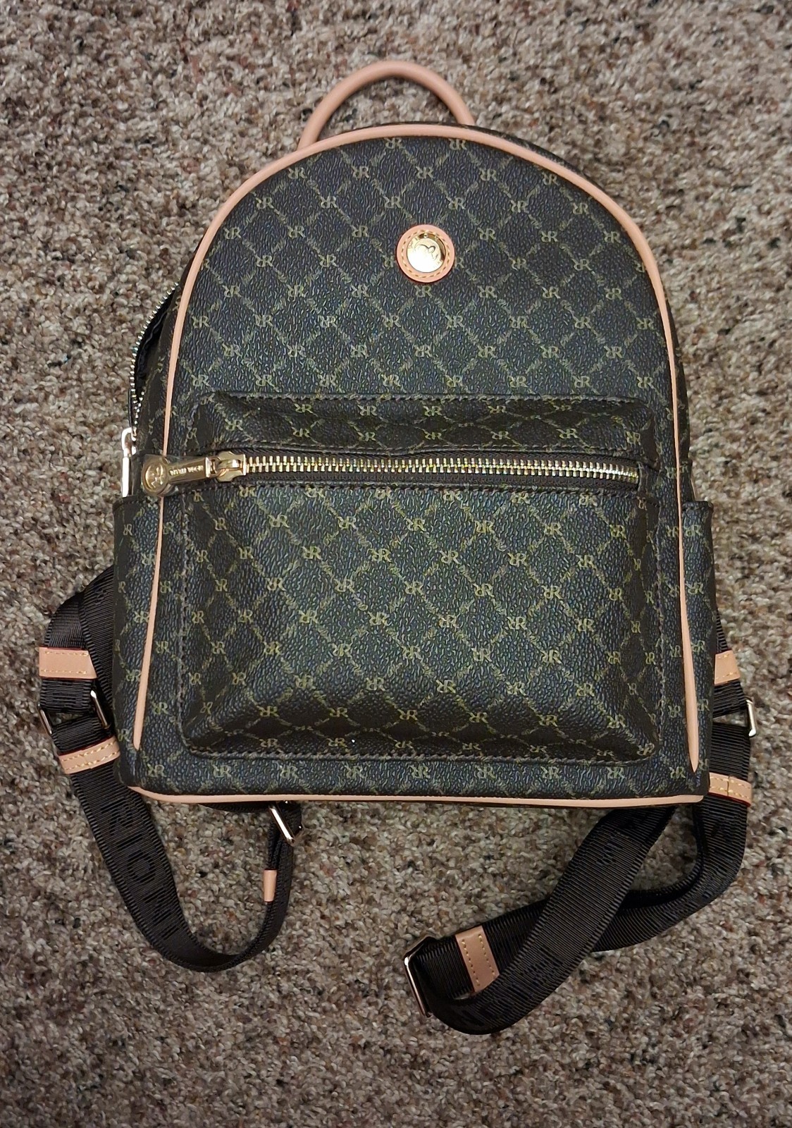 Rioni signature brown small round dome backpack cute Used Once