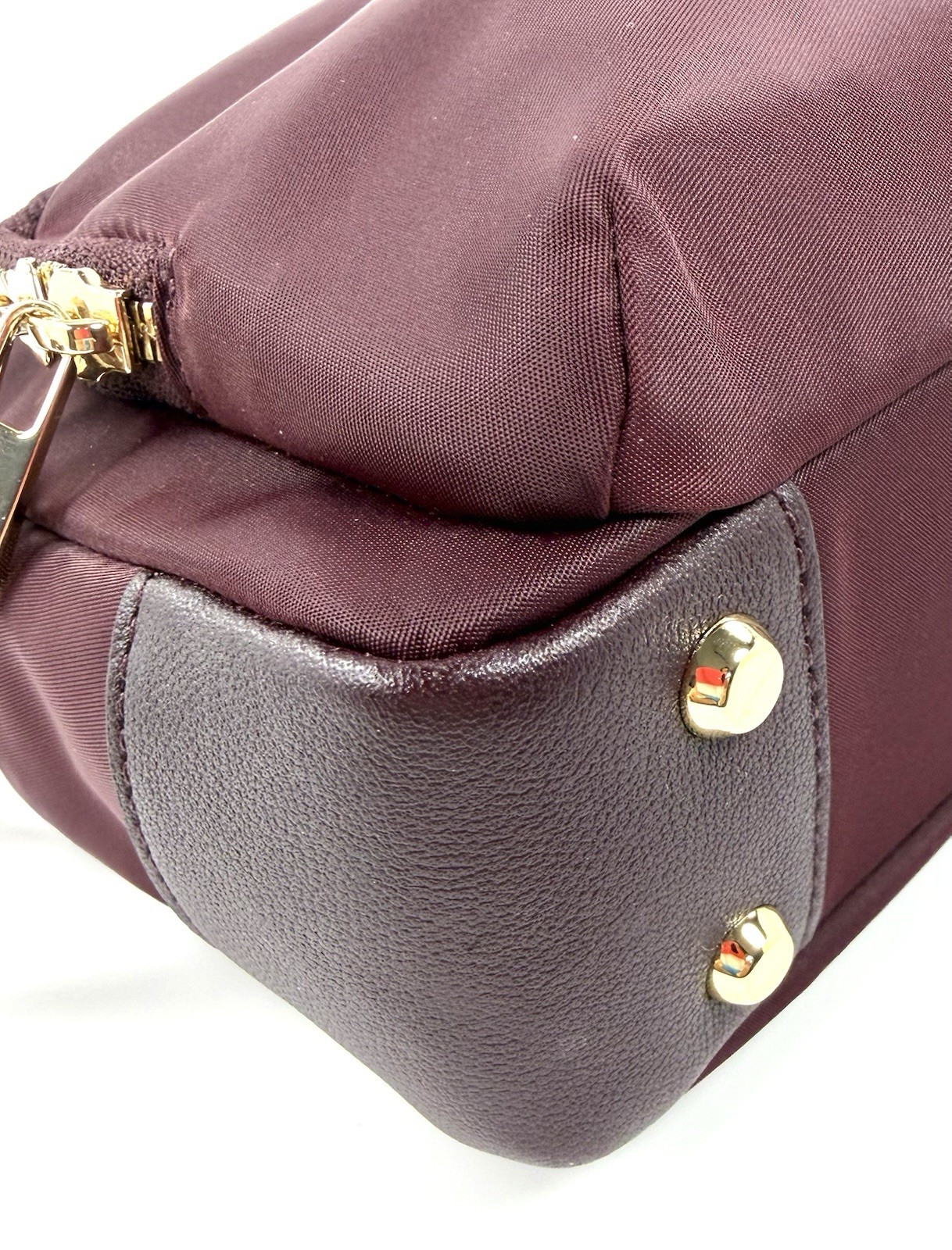 TUMI Voyageur Tamy Crossbody Bag BlackBerry Nylon Gold Hardware Travel Purse