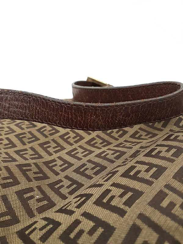 Fendi Mamma Bucket Zucca 8BR001 Nylon Brown Shoulder Bag Women’s #TB3448