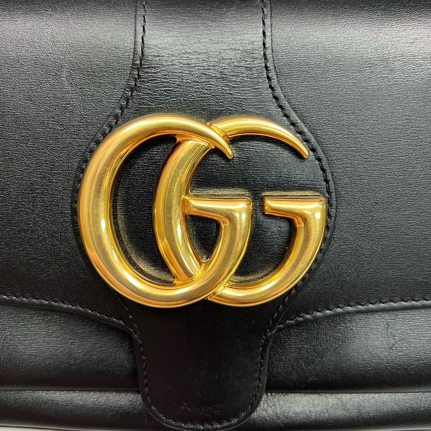 Authentic Pre‑owned Gucci Arli Black Smooth Leather Crossbody Bag