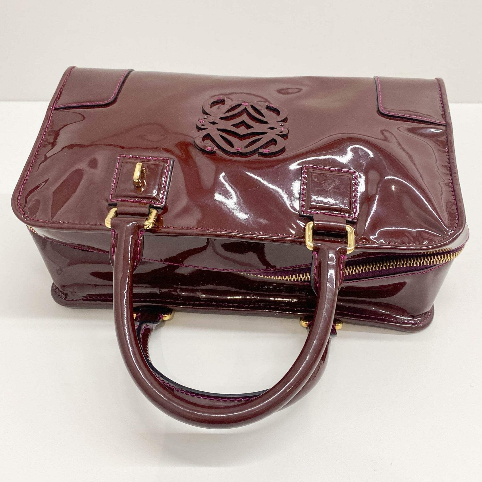 LOEWE Amazona Red Patent Leather Hand Bag