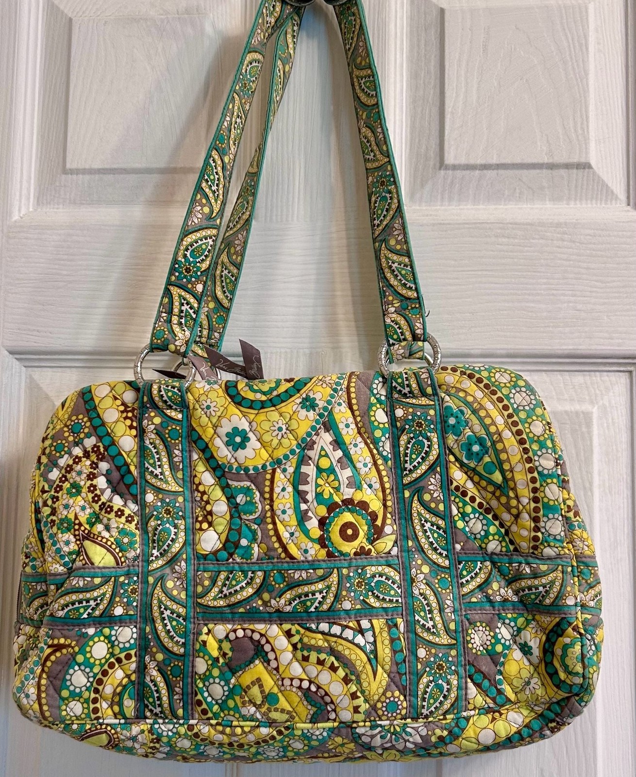 Vera Bradley Lemon Parfait Quilted Cotton Shoulder Bag