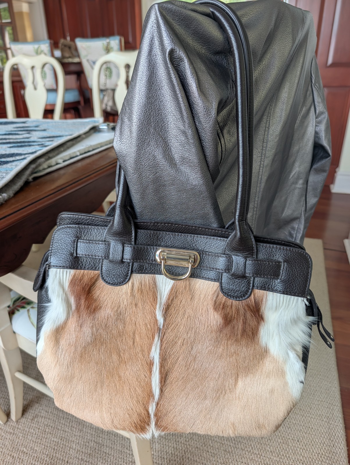 Diane Gail SPRINGBOK ANTELOPE FUR Purse Handbag BEAUTIFUL 15x11x4 GREAT GIFT