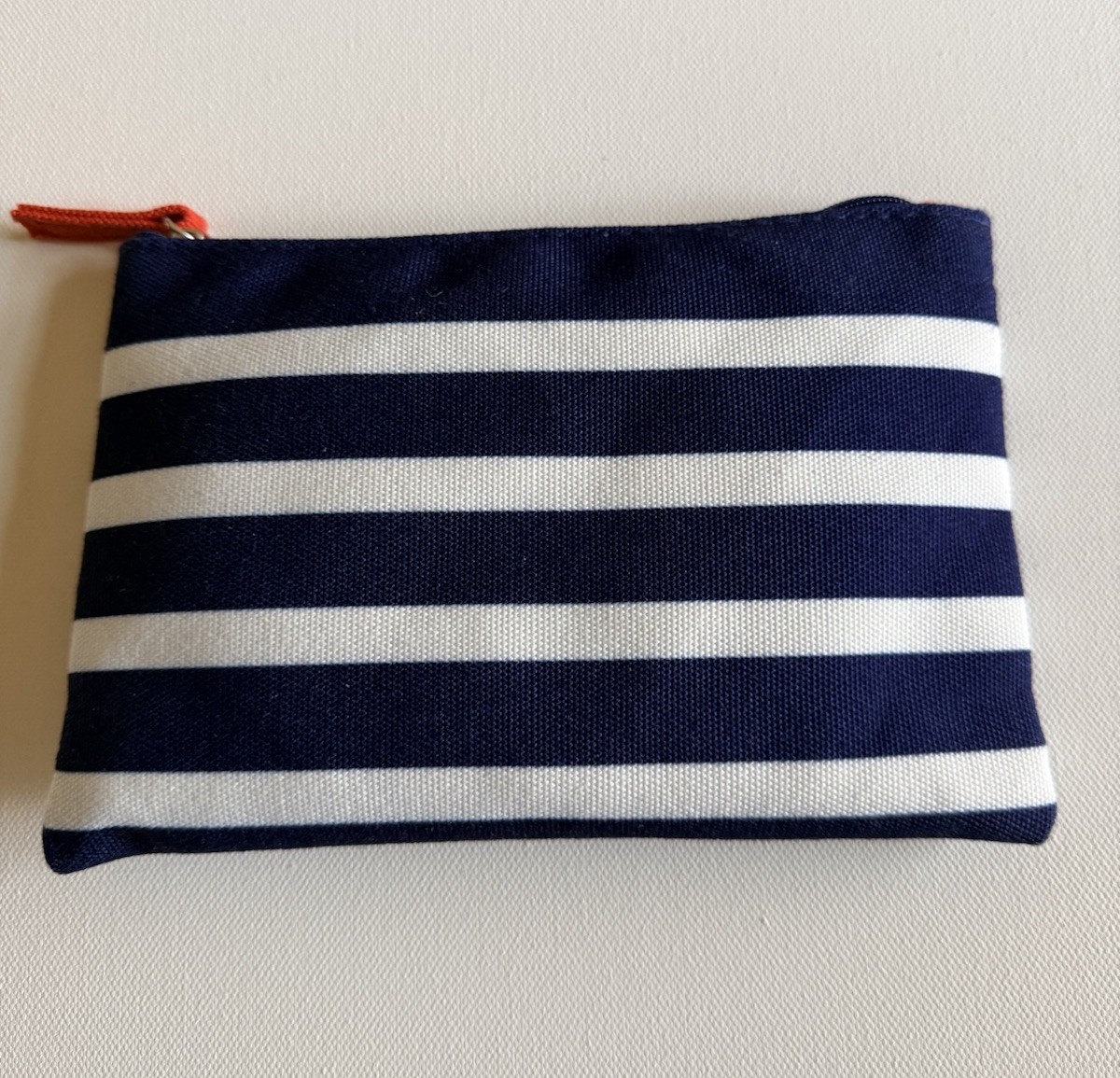 COSMETIC BAG POUCH FOR HANDBAG OR TRAVEL BLUE & WHITE STRIPE NAUTICAL DESIGN NEW