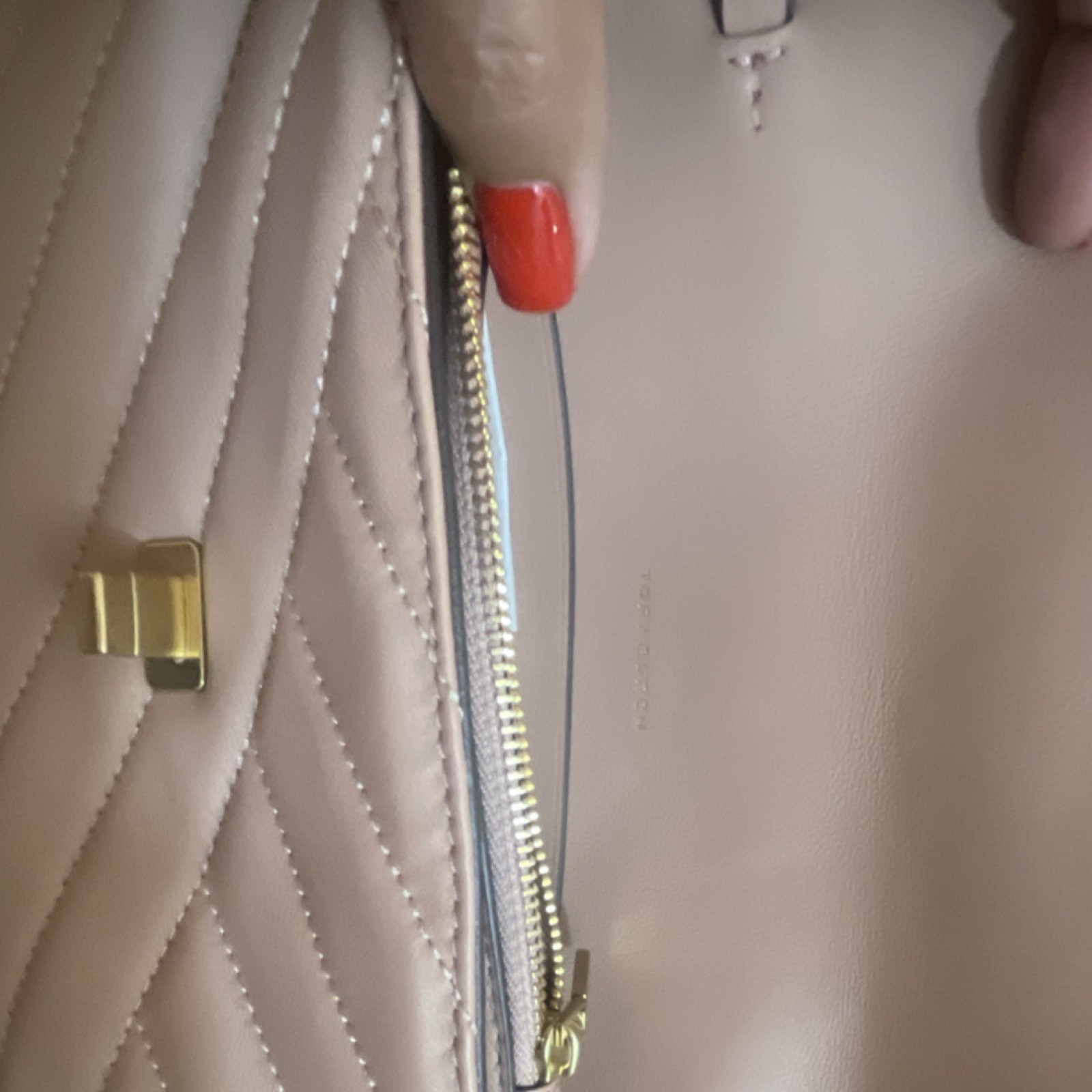 Tory Burch Pink Chevron Quilted Kira crossbody purse