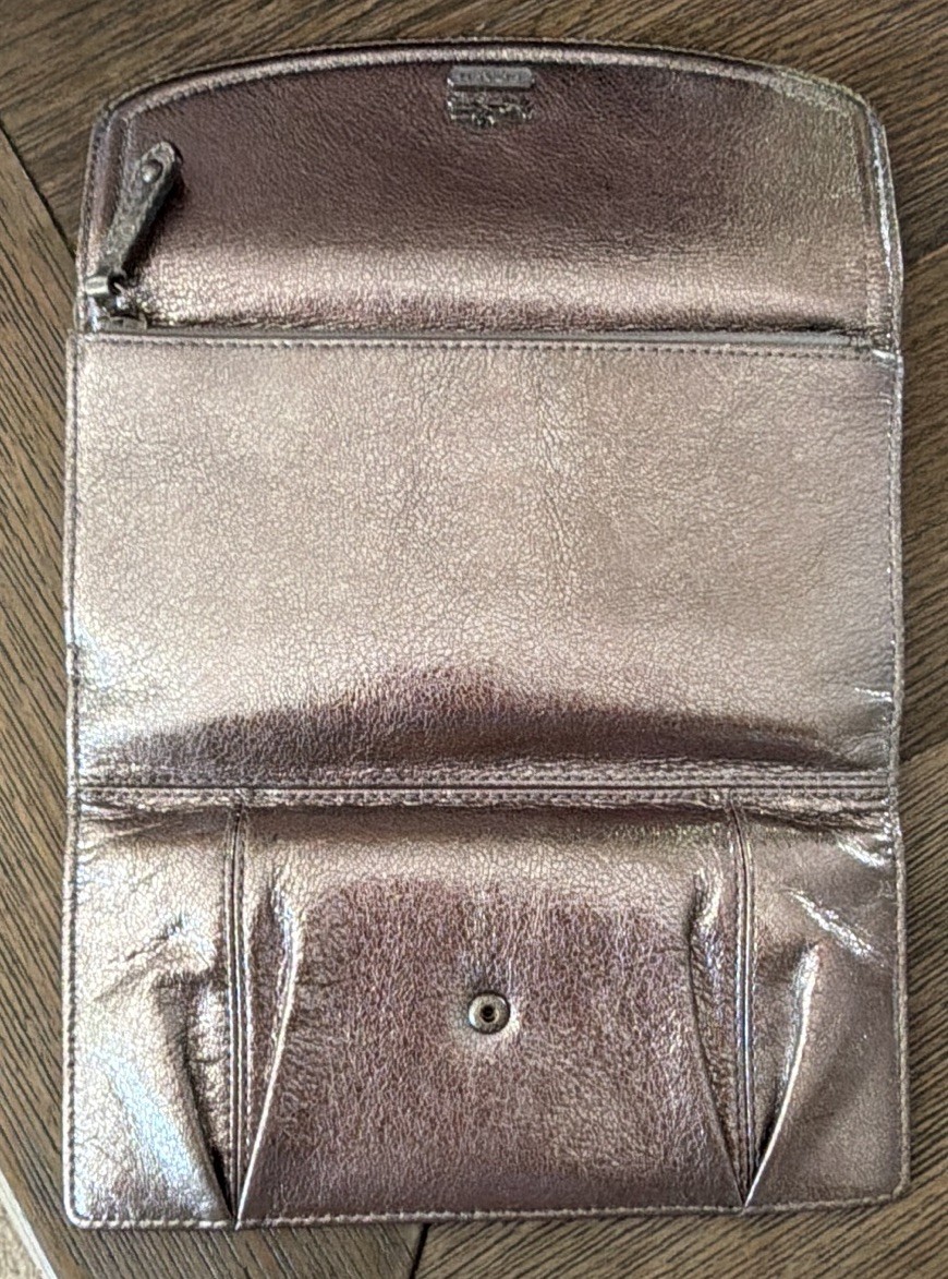 IMMACULATE Coach Madison Metallic Sophia Satchel & Matching Continental Wallet