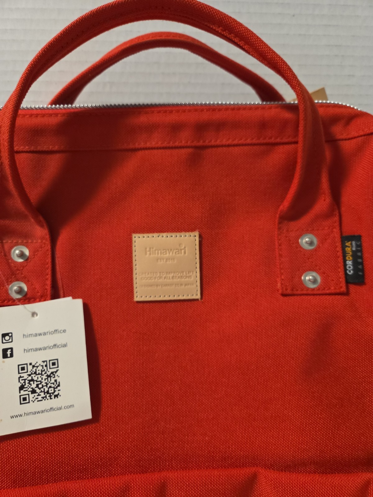 Himawari Laptop Backpack Red Cordura Fabric Japan Waterproof Travel Bag
