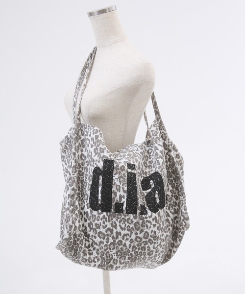 DIA d.i.a. Logo Print Leopard Tote Bag White W46 H32cm Japan New
