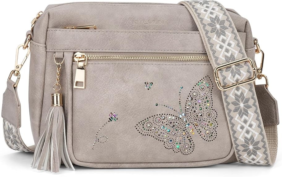 Crossbody Bags for Trendy Leather Crossbody Purse Shoulder Handbags Butterfly…