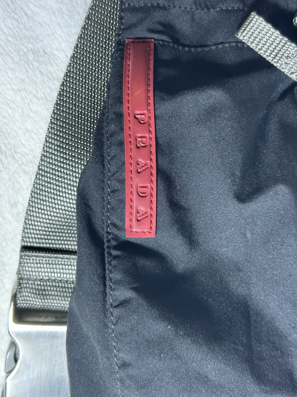 PRADA Sport Waist Bag Body Bag Nylon Black Logo Belt Premium Authentic Unisex