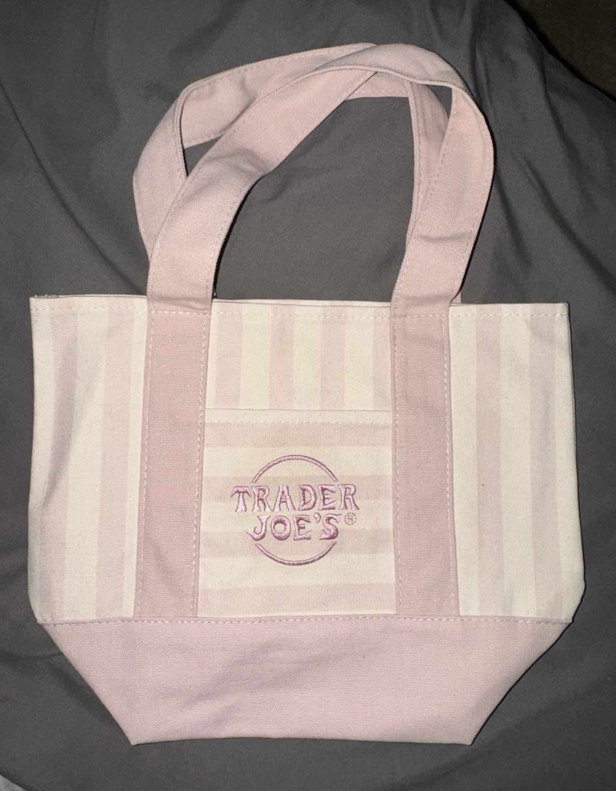 trader joes Pink mini tote bag