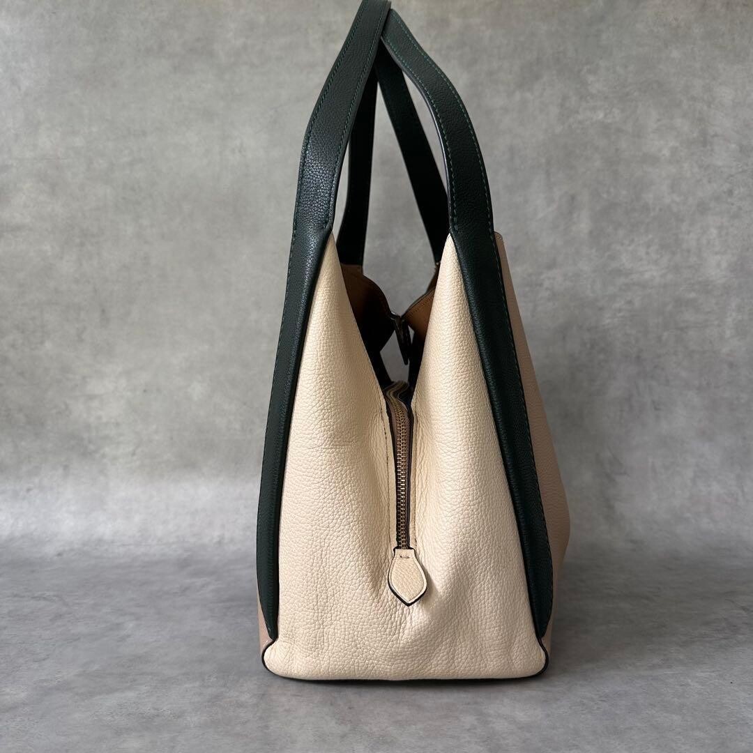 COACH Hadley Hobo Colorblock Leather Shoulder Bag Beige Black 11.8in NWT
